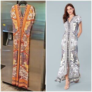 💕HALE BOB💕 Adea Jersey Maxi Dress ~ Mixed Floral and Bird Print Small